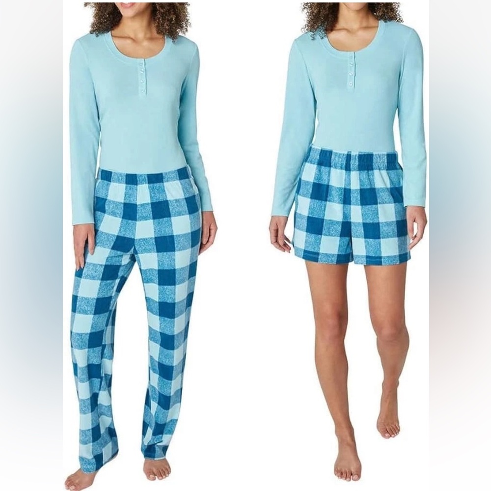 Eddie Bauer Light Blue Waffle Fleece 3 piece Sleep Set